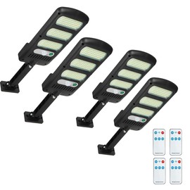 SyouHome 4 Pack Solar Street Lights Outdoor, Motion Sensor Light with Remote Control, 3 Modes 2000LM 213 LEDs Solar Parking Lot Lights Dusk to Dawn, IP65 Waterproof for Outside, Garden, Patio, Porch