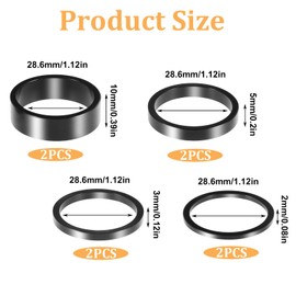 Bruislard Pack of 8 Bicycle Stem Spacers Ahead Spacer 1 1/8 Inch Aluminium Bicycle Handlebar Spacers Bike Headset Spacers for Road Bike 2 mm/3 mm/5 mm/10 mm