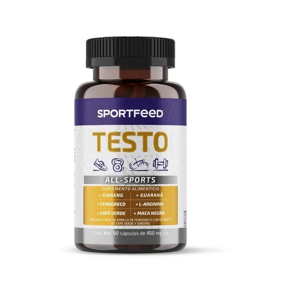 Testo Sportfeed 90 Cápsulas Fenogreco Maca L-arginina
