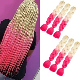 6 Packs Ali Show Hair Jumbo Braided Hair Extensions Brown colourful Synthetic Hair Kanekalon Hair for DIY Crochet Box Braids Deep Hair Extension