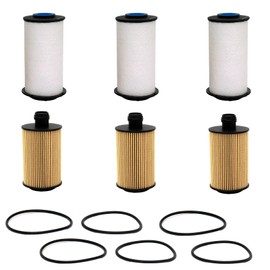FKG Fuel Filters Oil Filter 68235275AA 68229402AA fit for 2014-2019 Dodge Ram 1500 (3.0L V6 EcoDiesel Engine), Set of 3