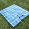 Homezone® Large Blue Tartan Fleece Outdoor Picnic Blankets,Waterproof Backing 135cm