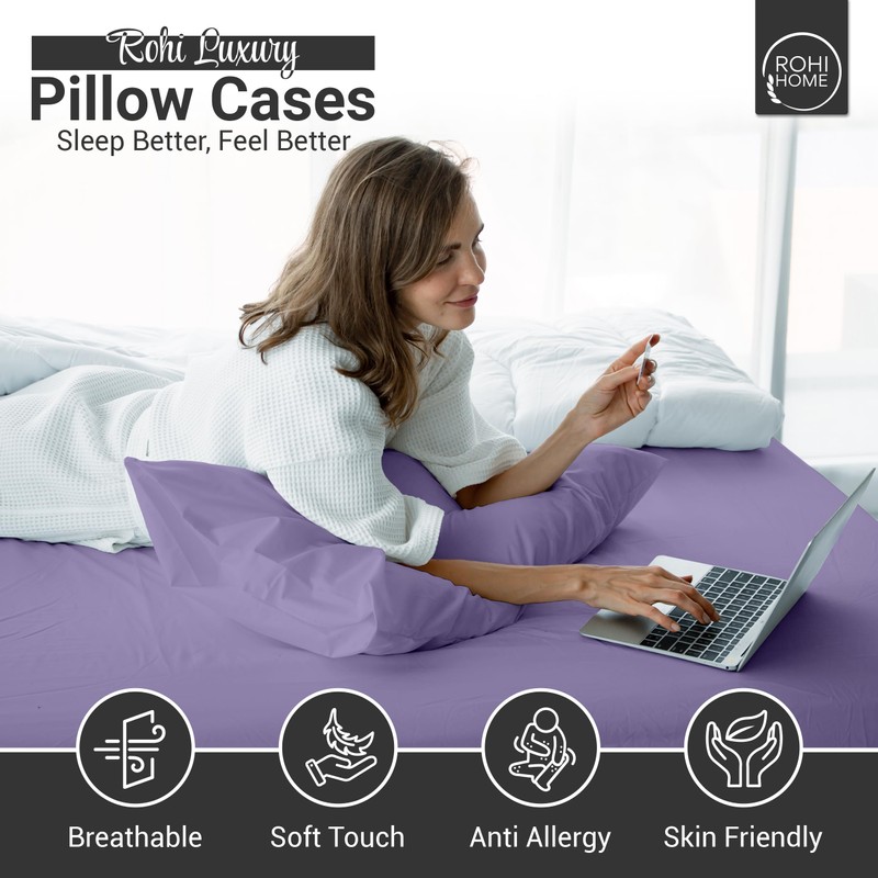 Rohi Polycotton Pillowcases 2 Pack - Easy Iron Bed Pillow