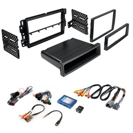 Single/Double Din Radio Dash Kit for 2007-2013 Chevy Silverado, Tahoe, Suburban, Yukon, GMC Sierra w/Radio Module, Steering Wheel Control, Factory Feature Retention, Retains Backup Camera