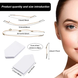 40 Piece Instant Invisible Face Sticker, Refill Tapes, Neck and Eye Lift Band, V-Shape Facelift Tape, Invisible Thin Face Stickers, Makeup Facelift Tools for Face (B)