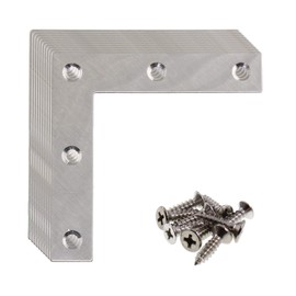 10 Pack Repair Mending Bracket Plate,ULIFESTAR Stainless Steel L Shape Flat Corner Brace Bracket for Wood,Metal Fixing Joining Bracket Support Brace for Shelves,Furniture and Cabinet 10 Pack(80x80mm)