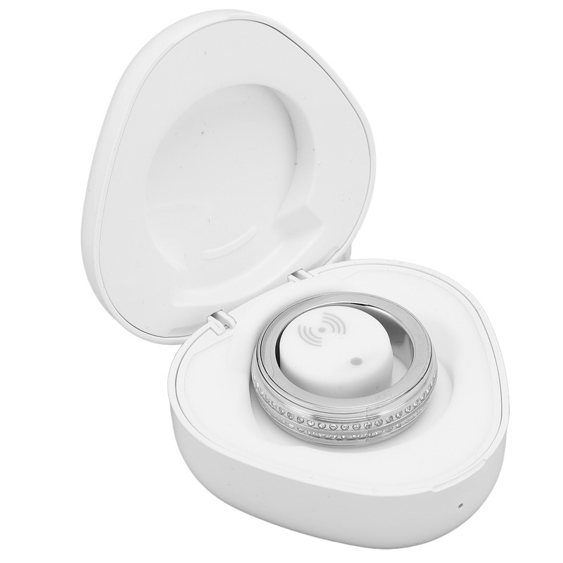 Smart Activity Tracker Ring With Charging Case Rhinestone Decorative IP67