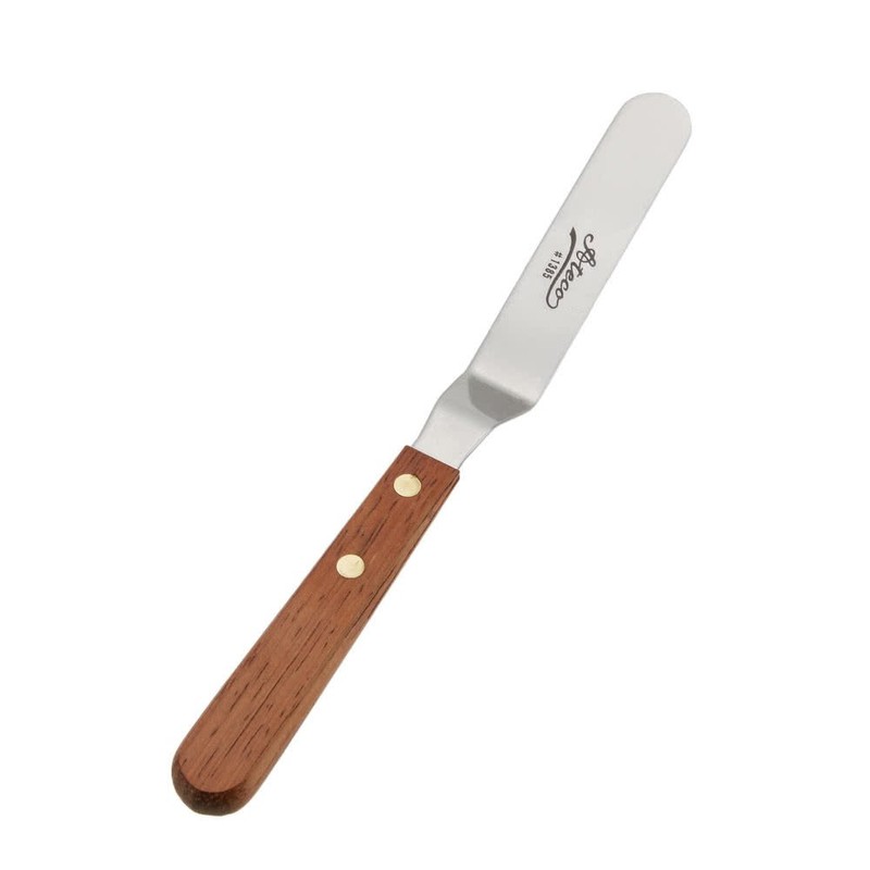 Ateco 1385 Offset Spatula with 4.5-Inch Stainless Steel Blade, Wood
