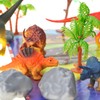 PowerTRC Jurassic Dinosaur Figures Playset with Trees, Rocks, Playmat &