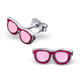 ICYROSE 925 Sterling Silver Small red Summer Sunglasses Stud Earrings (Nickel Free) 29132