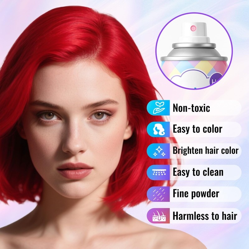 Temporary Black Hair Color Spray – 1-Day Washable Hair Color