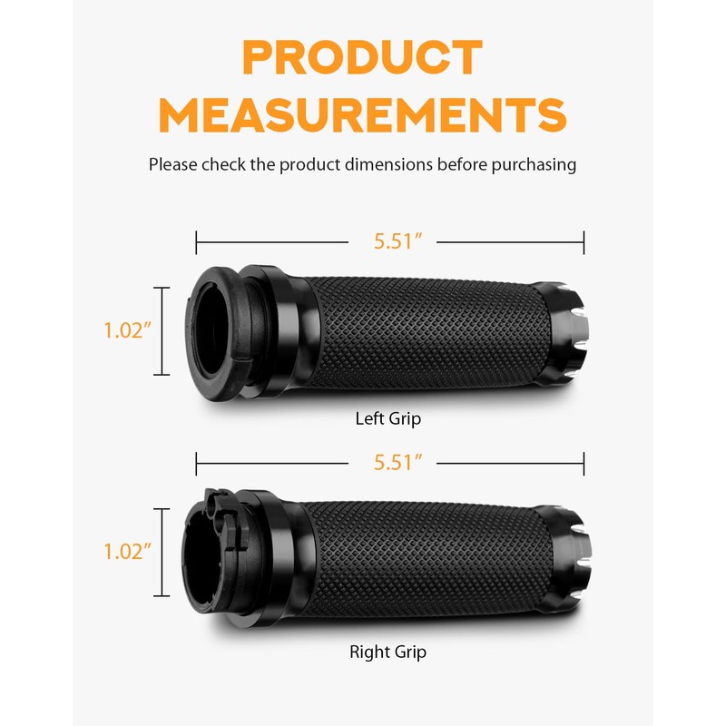 PBYMT 1inch Handlebar Grips, Cable Throttle Control Hand Grips Fit