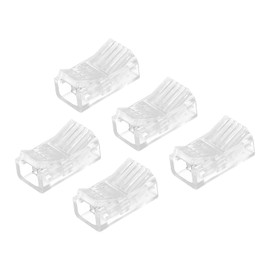 MECCANIXITY LED Strip Connector 4 Pin, 8mm LED Connectors for Strip Lights, RGB Unwired Clips for Strip Light Gapless Track Lighting Connector, Pack of 5