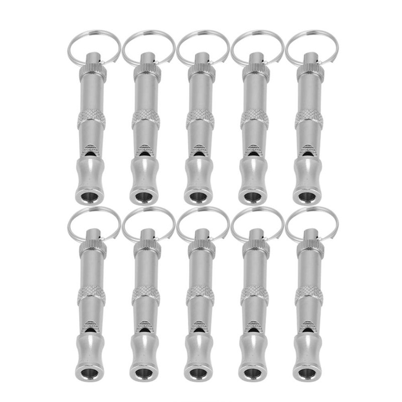 10PCS Dog Training Whistle Professional Adjustable Pitch Stainless Steel Pet