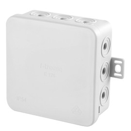 Kopp Kopp Abzweigdose 75 x 75 x 40 mm, Aufputz fr den Feuchtraum, spritzwassergeschtze Kabelabzweigdose, IP54, Verbindungsdose mit 12 Kabeleinfhrungen, 1 Stck, grau, 340604009