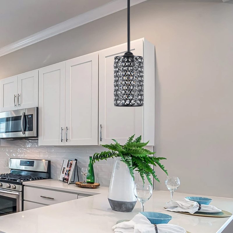 3 Pack 1 Light Hanging Kitchen Island Crystal Pendant Lighting