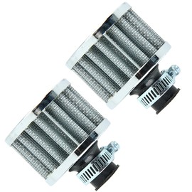MOCNT 2 Stück Auto Luftfilter 12mm Auto Luftansaugfilter Universal Turbo Entlüftungsfilter Motorrad Kaltluftansaugfilter Öl Kurbelgehäuse Filter Auto Kaltluftfilter Silber