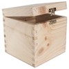 Small Square Cube Wooden Box with Lid & Clasp Closure