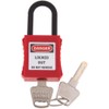 POFET 2pcs Safety Padlock Red, Engineering Plastic Insulated Padlock Security