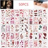 50PCS Temporary Tattoo for Halloween Simulated Scar Tattoo Sticker