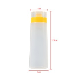 Alvinlite Squeeze Bottle, Reusable Condiment Dispenser Plastic 4 Holes Sauce Bottle for Honey Oil Jam Ketchup (Yellow)