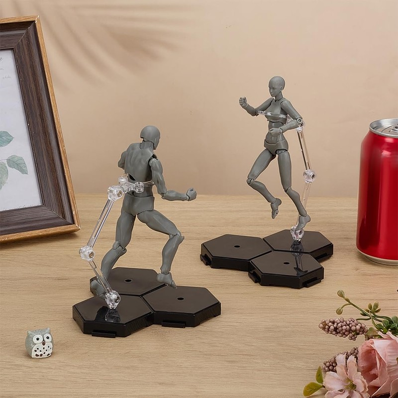FINGERINSPIRE Set of 2 Action Figures Display Stand Black Assembly