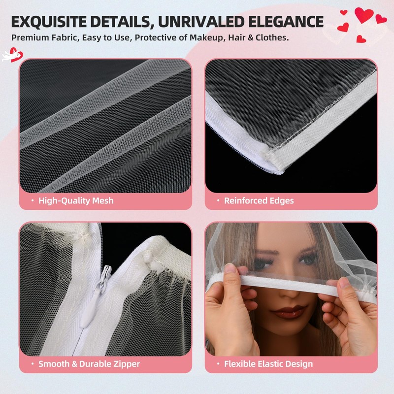 Oversized Makeup Protector Hood, Guards Hair & Makeup While Dressing,