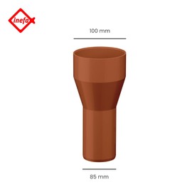 INEFA Reducer Downpipe, PVC DN100/85 Brown Accessories Downpipe Plastic, Connector, Easy Plug-In Installation, Made in Germany
