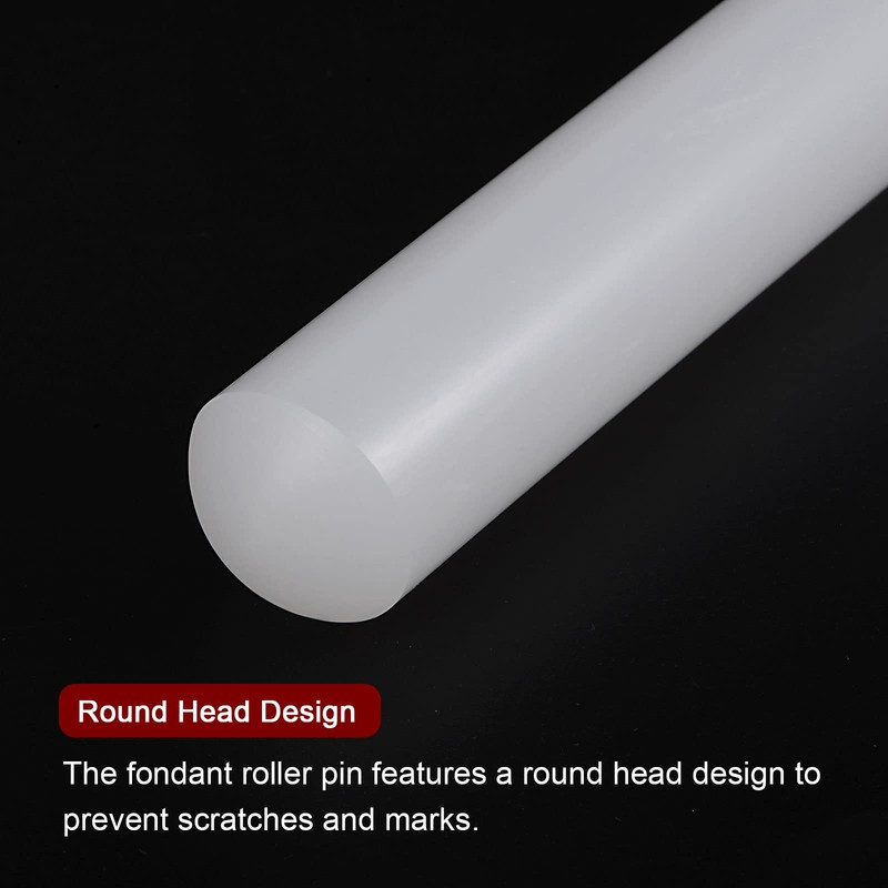 sourcing map 2pcs Fondant Rolling Pin PP 30cm x 2.5cm