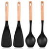 Aemygo 4 Pcs Large Silicone Cooking Spoons, 12 Inch Nonstick