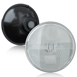 SHENKENUO 7 Inch LED Glass Headlight Round, ORIGINAL CLASSIC LOOK conversion Chrome pair