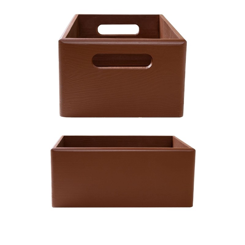 Creative Deco Brown Wooden Crate Fruit Box Basket 30 x