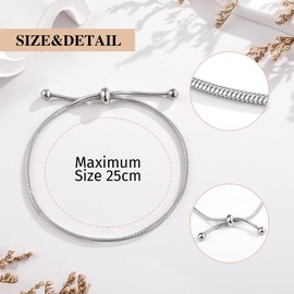 FANCIBAND Dainty Silver Bracelets For Women Non Tarnish Snake Chain Bracelet For Women Anniversary/Birthday/Christmas/Valentines Day Gifts For Her