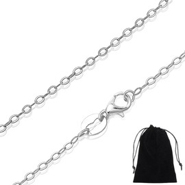HUZNA Women's 925 Silver Chain without Pendant, High-Quality Necklace, Women's Anchor Chain, Women's Necklace Silver in 45 cm, Women's Silver Necklace, Silver Necklace