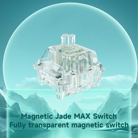 Gateron Magnetic Jade Max Keyboard Switches,Fully Transparent Gold-Plated Spring Factory Pre-lubed Permanent Magnet Freely Setting Pre-Travel Linear Switches for Magnetic Gaming Keyboard(72PCS)