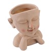 Men Face Flower Pot Hand Painting Resin Men Head Flowerpot