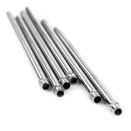 Stainless Steel Reusable Straws, 8.5-inches Straight Metal Straw for Drinking Hot and Cold Beverages, Designed with Stopper, Set of 6 Metal Straws - Simply Green Solutions