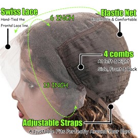 22 Inch Highlight Honey Blonde Lace Front Wig 13×6 Ombre P4/27 Highlight colored Lace Front Wigs Human Hair Pre Plucked Bleached Knots 180% Density