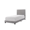 Crown Mark Erin Upholstered Panel Bed in Gray, Twin