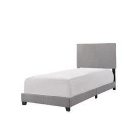 Crown Mark Erin Upholstered Panel Bed in Gray, Twin