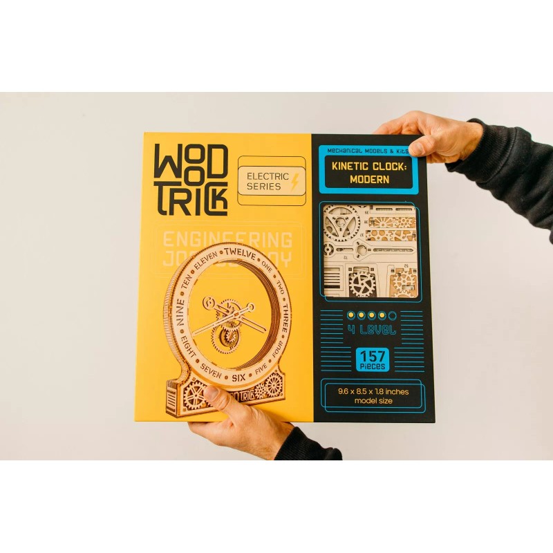 Wood Trick Modern Kinetic Clock Model Mechanical 3D Wooden Puzzle