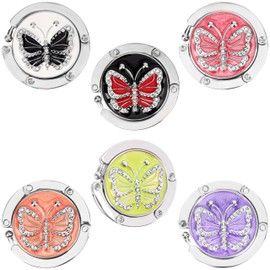 BELLE VOUS Kurtzy Set of 6 Handbags Table Hooks - Foldable Bag Holder for Table - Handbag Holder for Table - Bag Holder Table - For Storage of Bags and Accessories