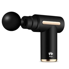 Raganet, Pistola Masajeadora con 4 Cabezas, Maquina Masajeadora de 6 Velocidades, Masaje Profesional Para Musculos, Ligamentos y Tejidos, Pistola Portatil, Carga USB (Color Negro)