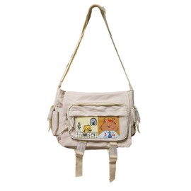 Kawaii Ita Bag Crossbody with Clear Window for Pins & Charms, Anime Cosplay Messenger Purse for Women Girls, Cute Display Shoulder Bag