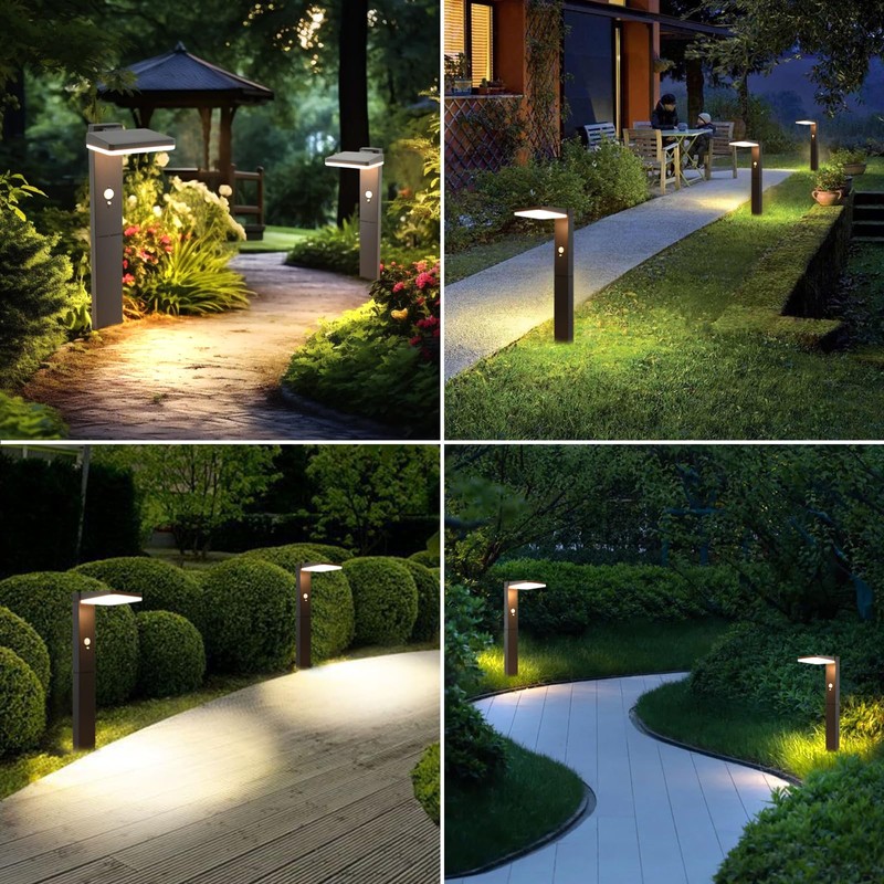 BRIMMEL Solar motion Pathway Lights Outdoor, 2 Pack Solar Powered
