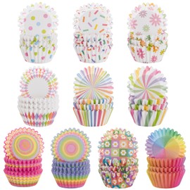 A1DIEE Muffin Cases Paper Muffins Baking Cases - Pack of 600 Mini Muffin Cases Paper Cupcake Cases Liners Wrapper Baking Dessert Cupcake Cases for Birthday Party Wedding (Rainbow)