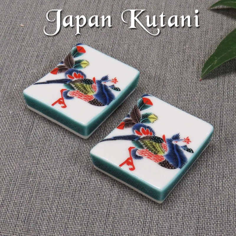 Chopsticks Rest Stylish Kutani Ware Pair Chopsticks Rest Set, Phoenix