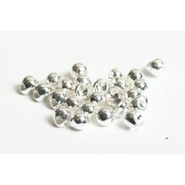 Blue Wing Olive Offset Tungsten Bead for Fly Tying - 100 Pack (Silver, 2.8 mm (7/64'))