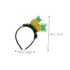 FOMIYES 3PCS Pineapple Crown Headbands with Glitter Tinsel Playful Hawaiian