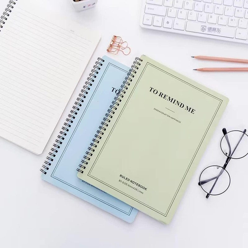 LELYFIT Pack of 4 A5 Spiral Notebooks, 120 Pages/60 Sheets,